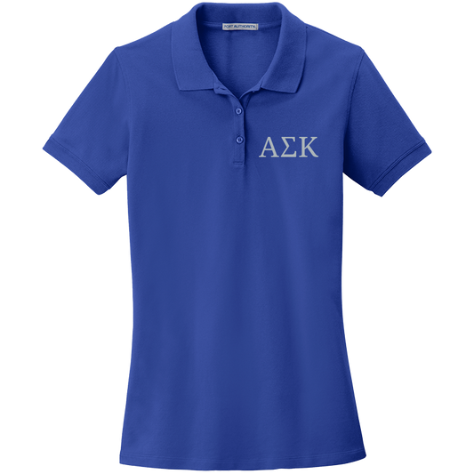 Alpha Sigma Kappa Ladies' Embroidered Polo Shirt