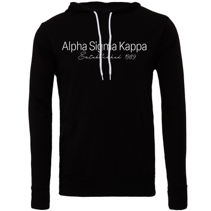 Alpha Sigma Kappa Embroidered Scripted Name Hooded Sweatshirts