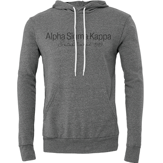 Alpha Sigma Kappa Embroidered Scripted Name Hooded Sweatshirts