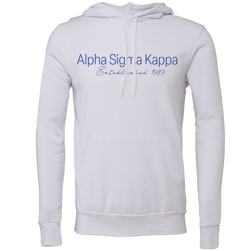 Alpha Sigma Kappa Embroidered Scripted Name Hooded Sweatshirts