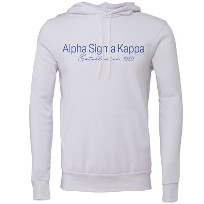 Alpha Sigma Kappa Embroidered Scripted Name Hooded Sweatshirts