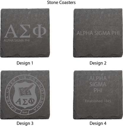 Alpha Sigma Phi Stone Coasters - 4-Pack