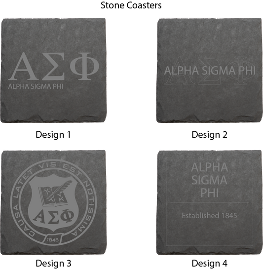 Alpha Sigma Phi Stone Coasters - 4-Pack