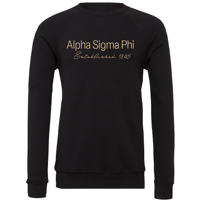 Alpha Sigma Phi Embroidered Printed Name Crewneck Sweatshirts