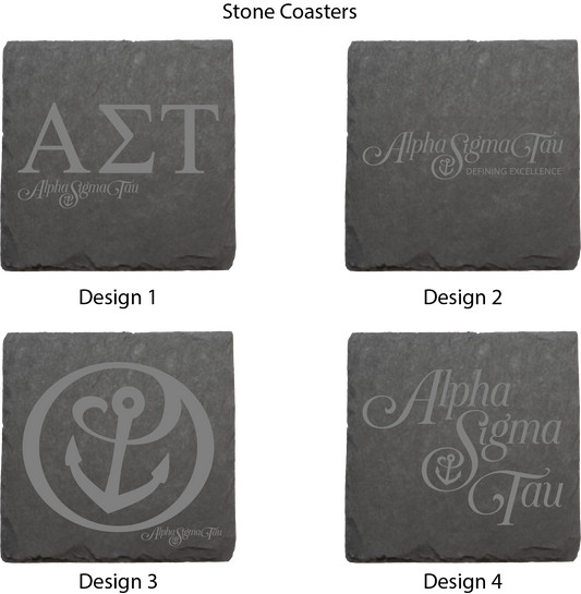 Alpha Sigma Tau Stone Coasters - 4-Pack