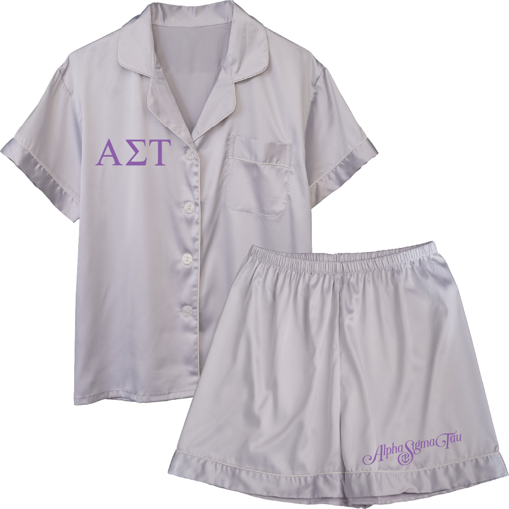 Alpha Sigma Tau Embroidered Ladies' Pajama Sets