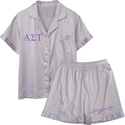 Alpha Sigma Tau Embroidered Ladies' Pajama Sets