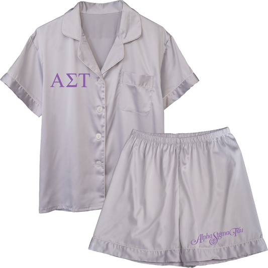 Alpha Sigma Tau Embroidered Ladies' Pajama Sets