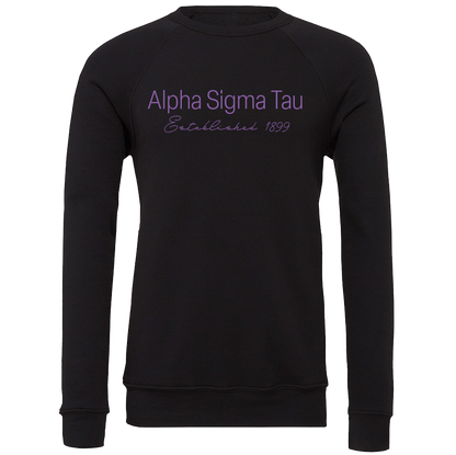 Alpha Sigma Tau Embroidered Printed Name Crewneck Sweatshirts