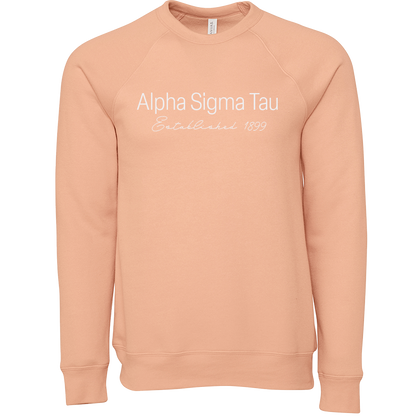 Alpha Sigma Tau Embroidered Printed Name Crewneck Sweatshirts