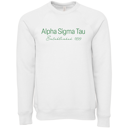 Alpha Sigma Tau Embroidered Printed Name Crewneck Sweatshirts