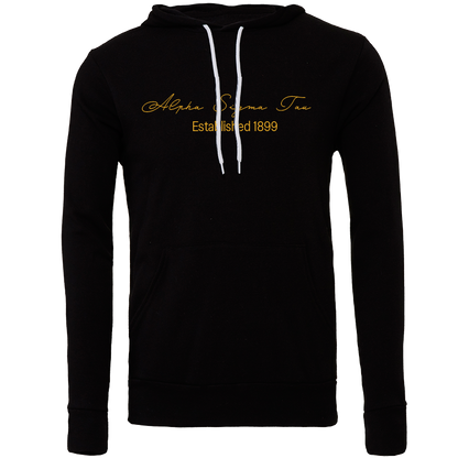 Alpha Sigma Tau Embroidered Scripted Name Hooded Sweatshirts