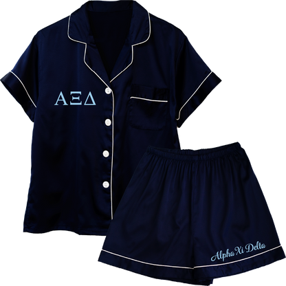 Alpha Xi Delta Embroidered Ladies' Pajama Sets