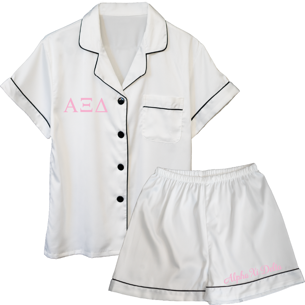 Alpha Xi Delta Embroidered Ladies' Pajama Sets