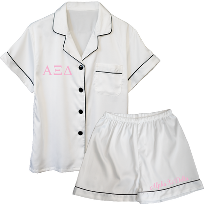 Alpha Xi Delta Embroidered Ladies' Pajama Sets