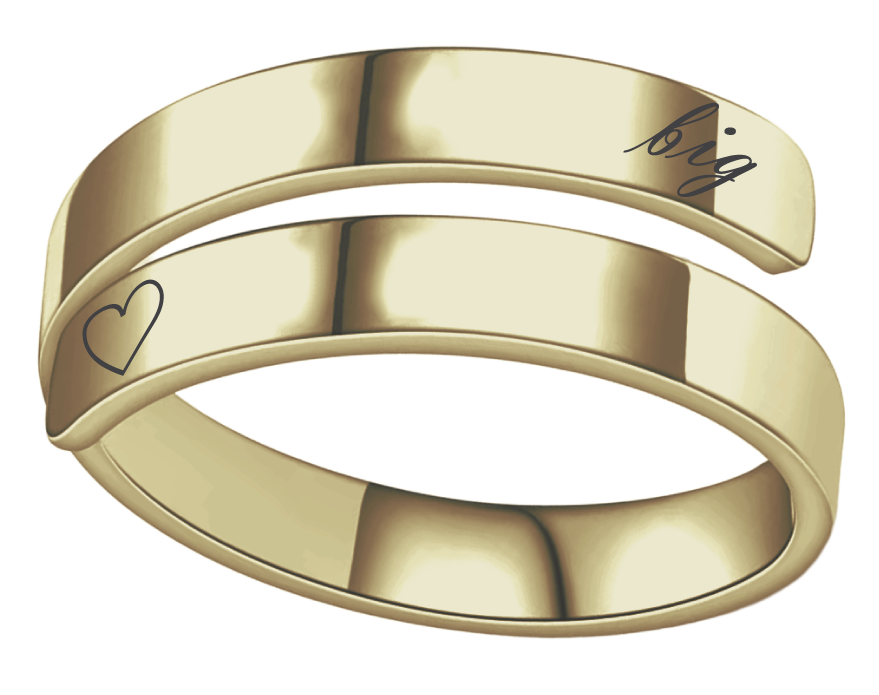 Big/Little Engraved Stainless Steel Rings