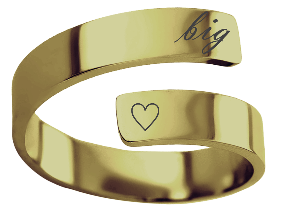 Big/Little Engraved Stainless Steel Rings
