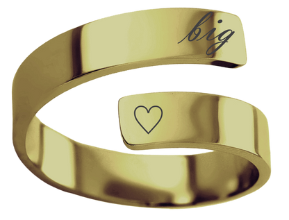 Big/Little Engraved Stainless Steel Rings