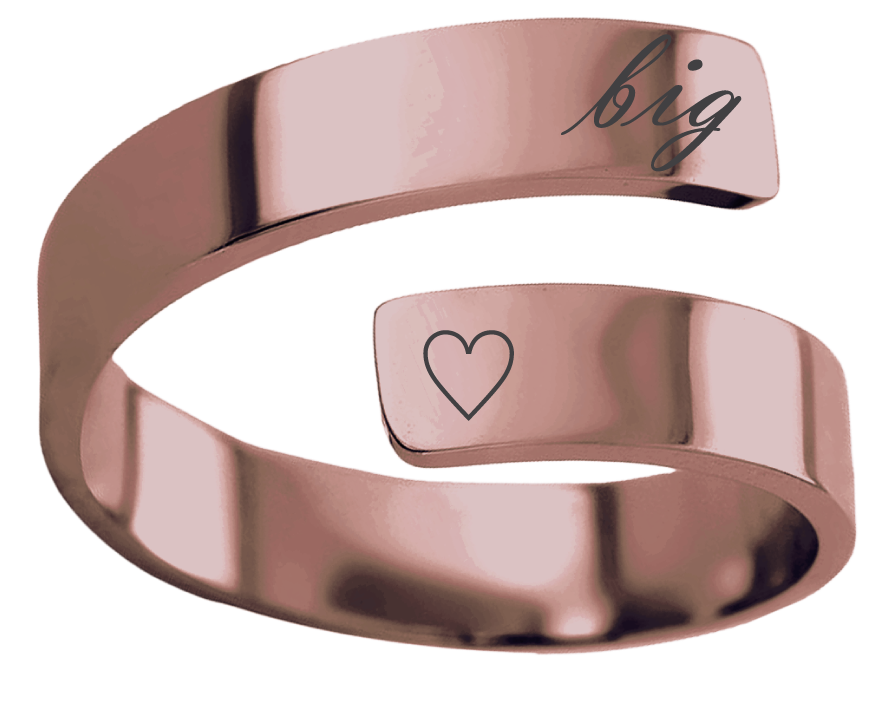 Big/Little Engraved Stainless Steel Rings
