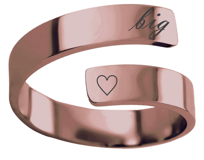 Big/Little Engraved Stainless Steel Rings