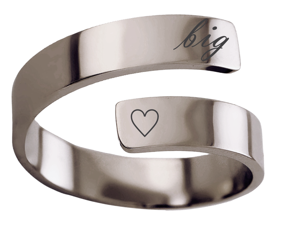 Big/Little Engraved Stainless Steel Rings