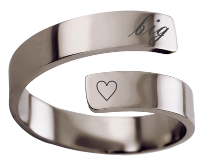 Big/Little Engraved Stainless Steel Rings