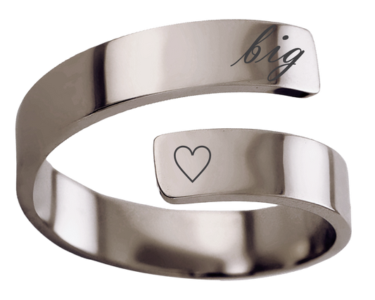 Big/Little Engraved Stainless Steel Rings