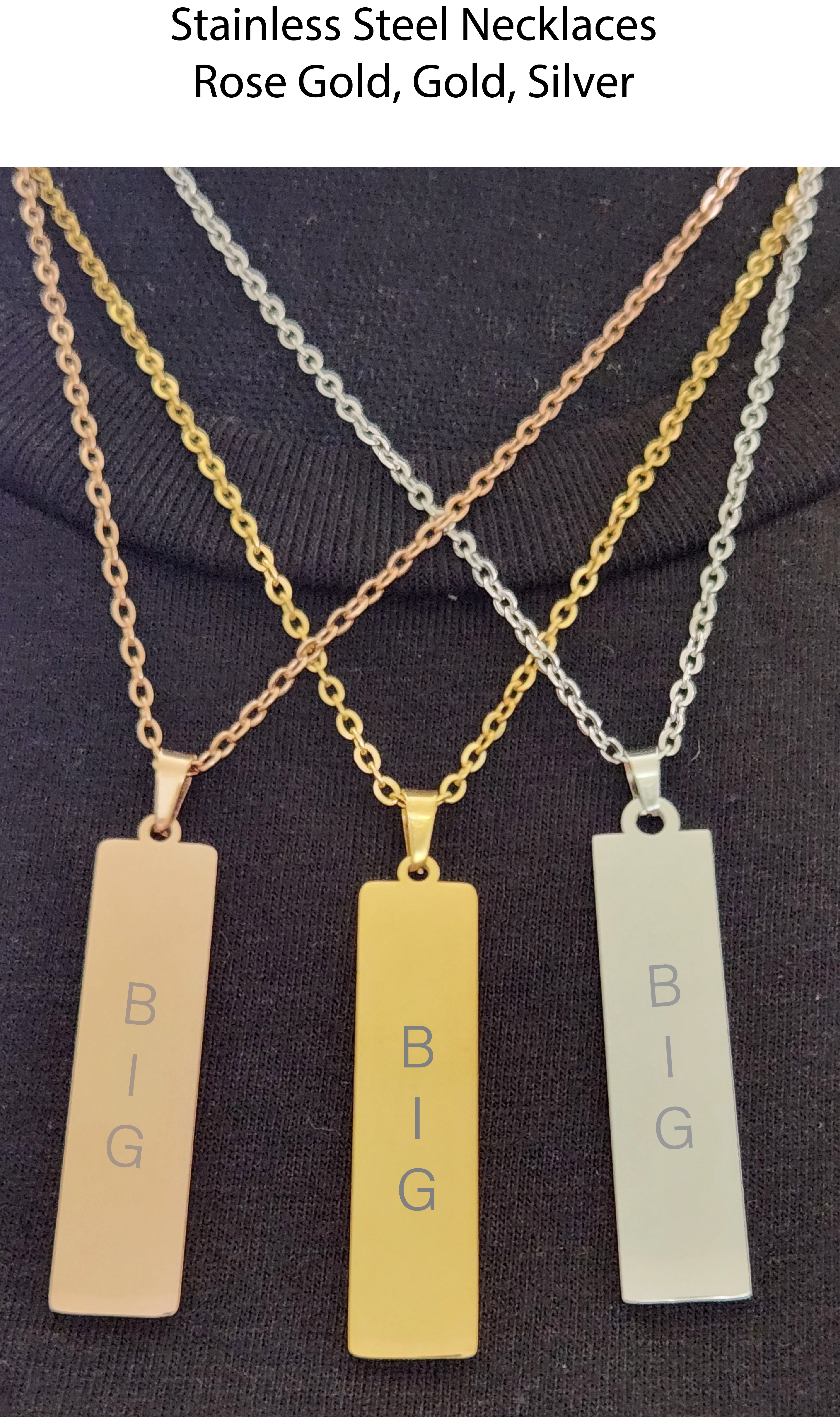 Big/Little Engraved Necklaces