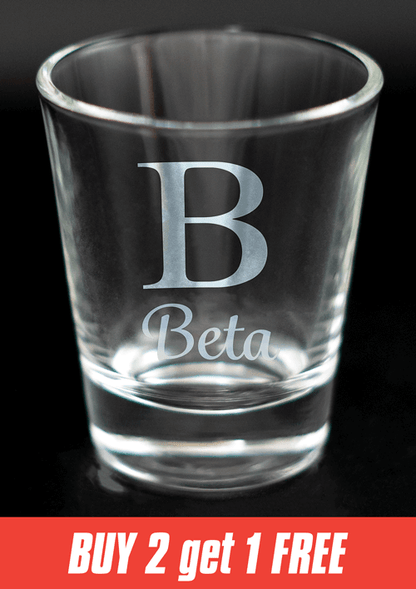 Greek Letter Shot Glasses