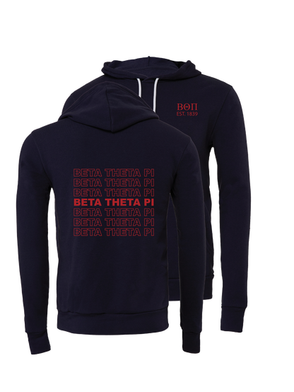 Beta Theta Pi Repeating Name Hooded Sweatshirts