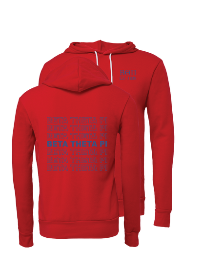 Beta Theta Pi Repeating Name Hooded Sweatshirts