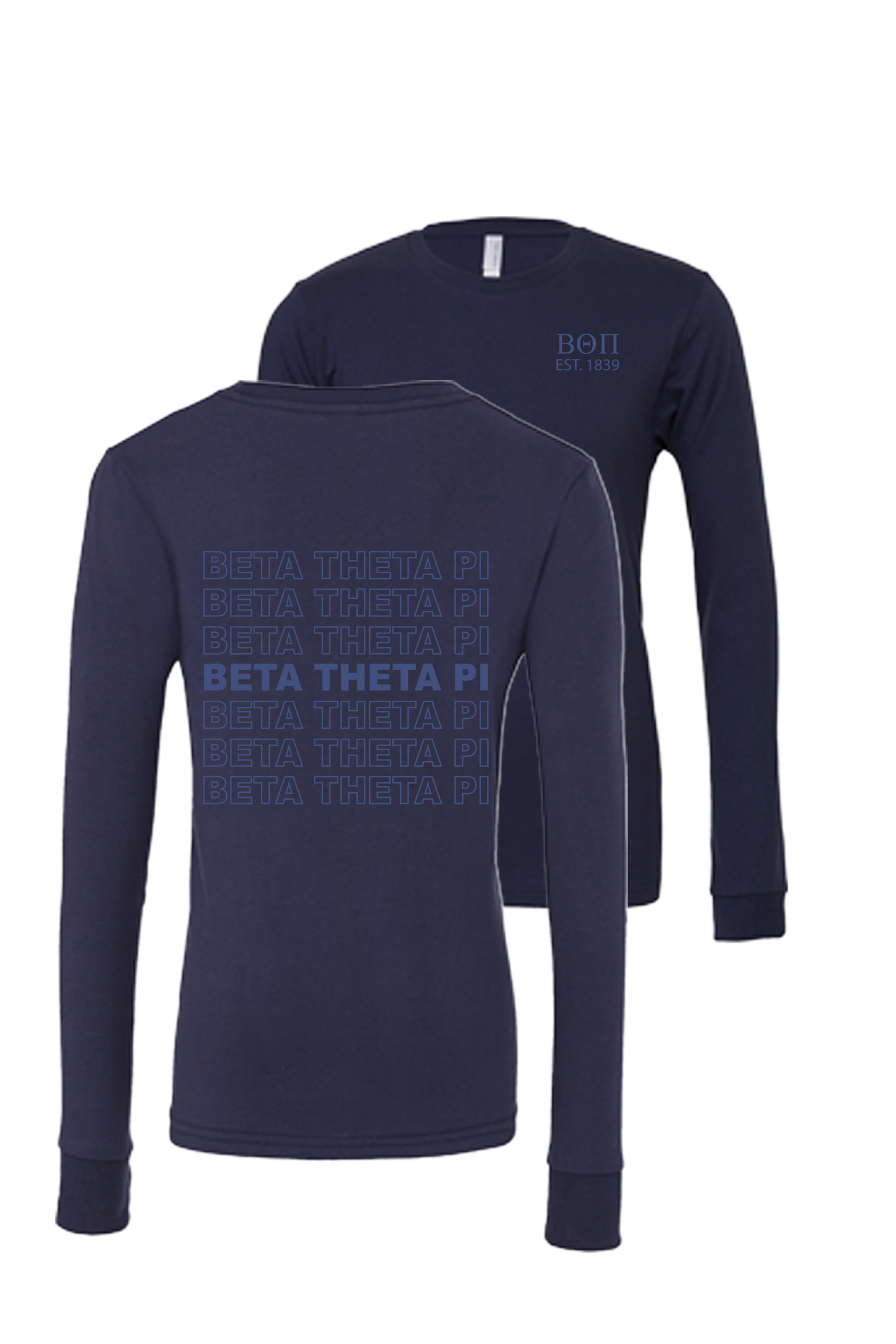Beta Theta Pi Repeating Name Long Sleeve T-Shirts