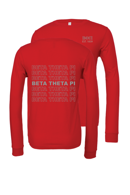 Beta Theta Pi Repeating Name Long Sleeve T-Shirts