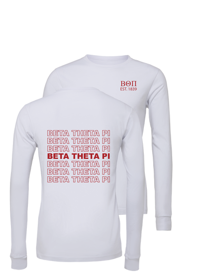 Beta Theta Pi Repeating Name Long Sleeve T-Shirts