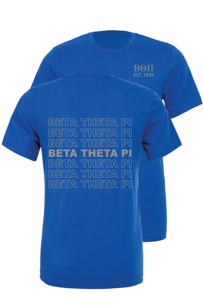 Beta Theta Pi Repeating Name Short Sleeve T-Shirts