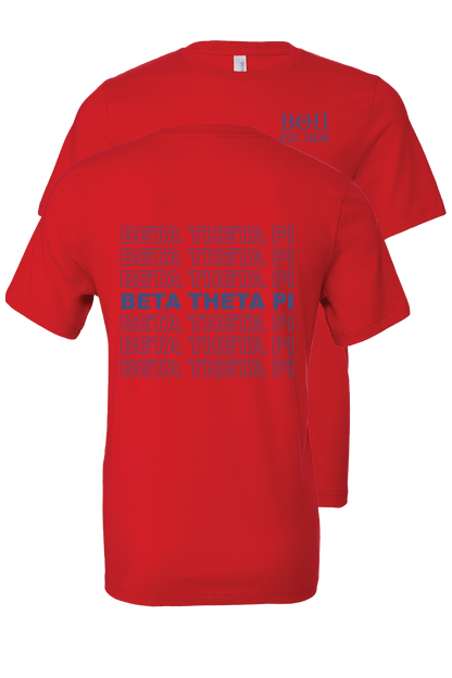 Beta Theta Pi Repeating Name Short Sleeve T-Shirts