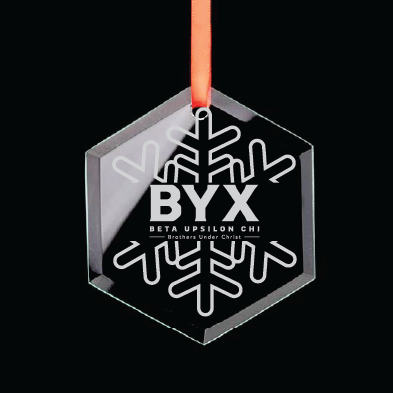 Beta Upsilon Chi Hexagon Single-Snowflake Ornament