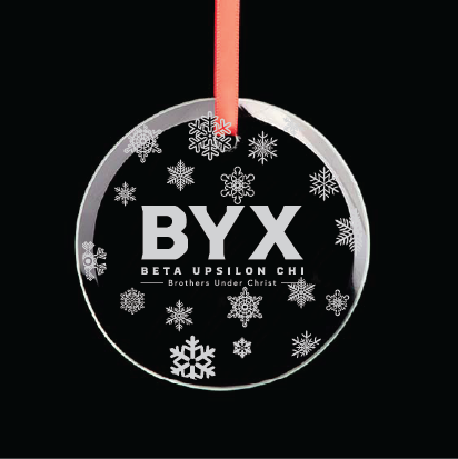 Beta Upsilon Chi Round Multi-Snowflake Ornament