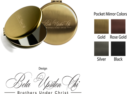 Beta Upsilon Chi Script Pocket Mirrors