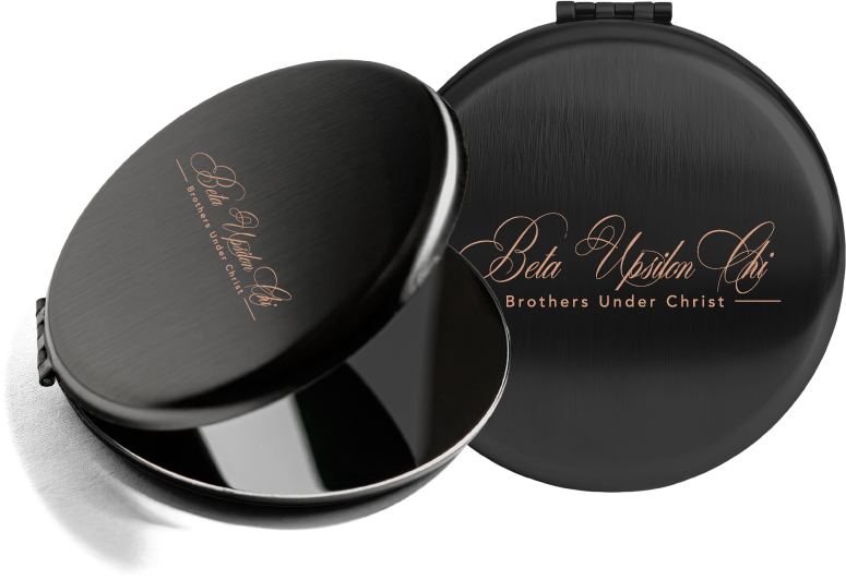 Beta Upsilon Chi Script Pocket Mirrors