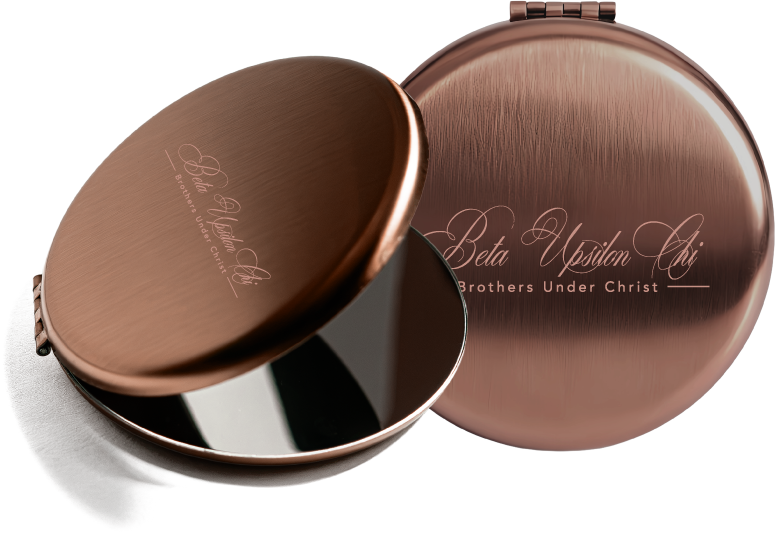 Beta Upsilon Chi Script Pocket Mirrors