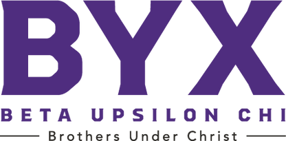 BYX logo with 'Beta Upsilon Chi' and 'Brothers Under Christ' text on a white background