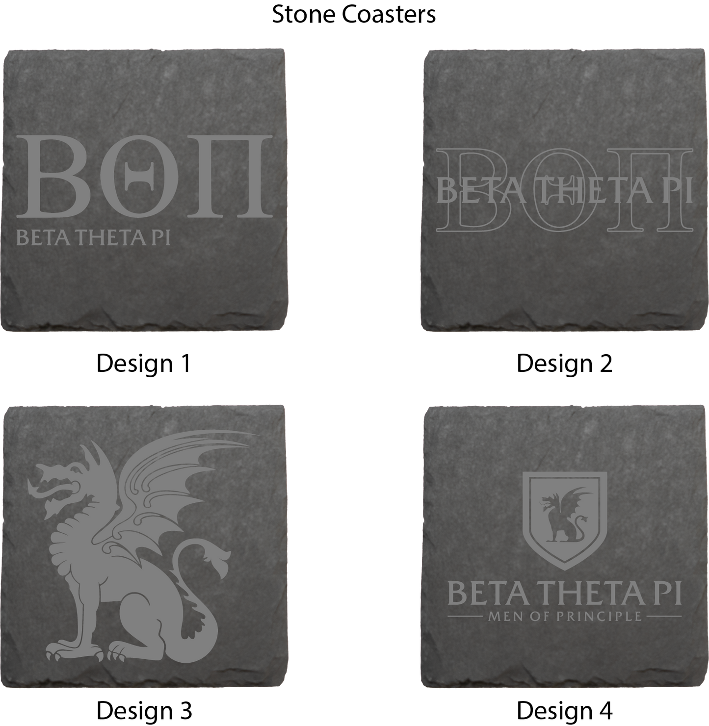 Beta Theta Pi Stone Coasters - 4-Pack