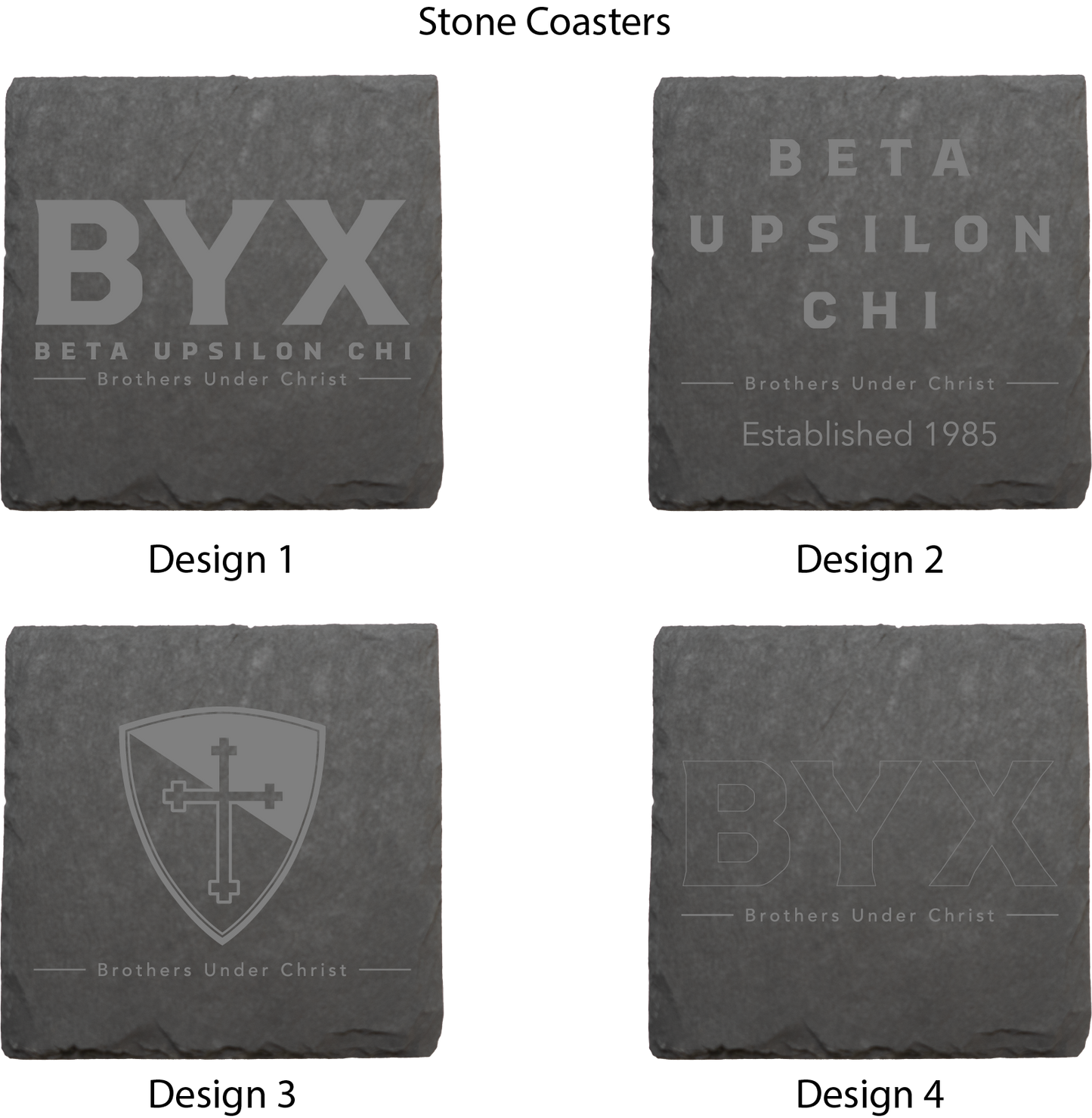 Beta Upsilon Chi Stone Coasters - 4-Pack