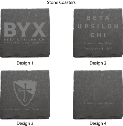 Beta Upsilon Chi Stone Coasters - 4-Pack