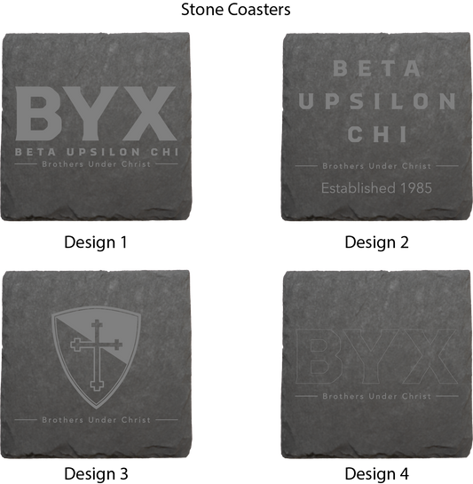 Beta Upsilon Chi Stone Coasters - 4-Pack