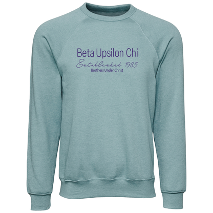 Beta Upsilon Chi Embroidered Printed Name Crewneck Sweatshirts