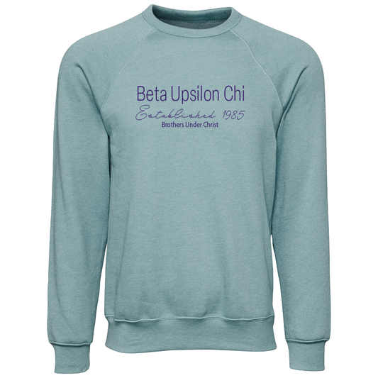 Beta Upsilon Chi Embroidered Printed Name Crewneck Sweatshirts