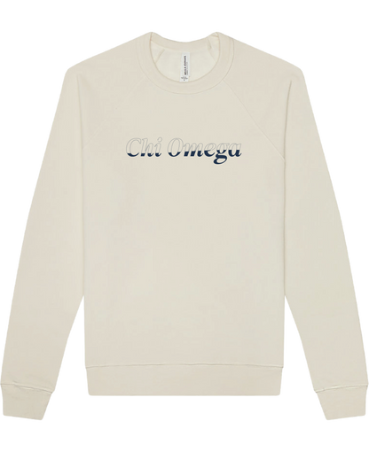 Chi Omega Stitched Outline Crewnecks