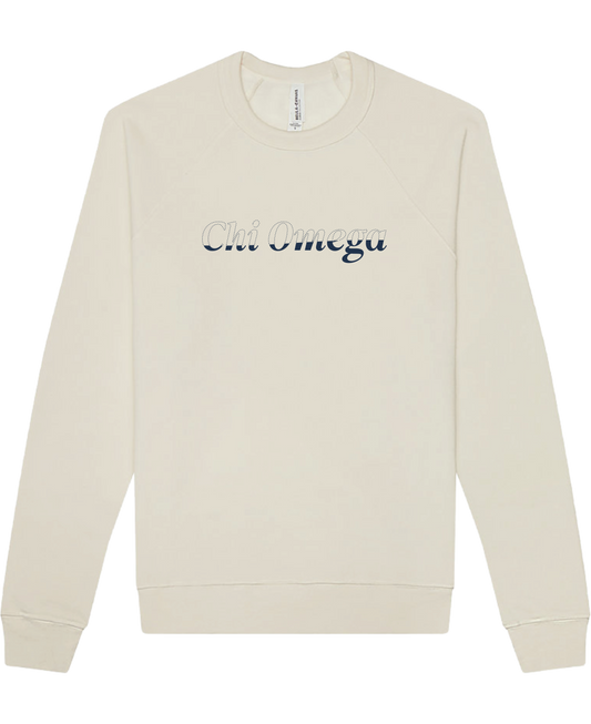 Chi Omega Stitched Outline Crewnecks
